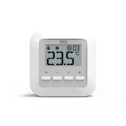 Przewodowy regulator pokojowy dwustanowy do ogrzewania podłogowego biały termostat LCD
